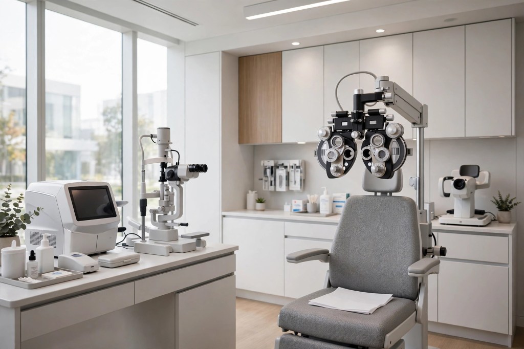 Modern ophthalmology clinic examination equipment