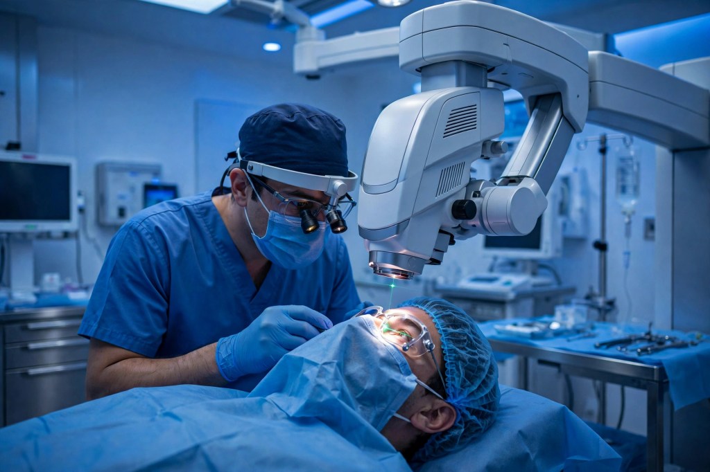 Excimer laser vision correction surgery in a modern clinic